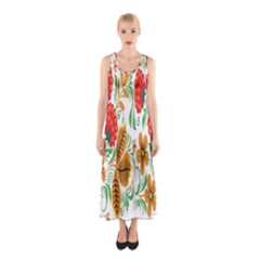 Flower Floral Red Yellow Leaf Green Sexy Summer Sleeveless Maxi Dress by Mariart