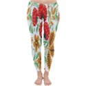 Flower Floral Red Yellow Leaf Green Sexy Summer Classic Winter Leggings View1