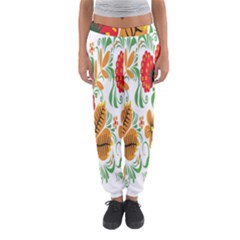 Flower Floral Red Yellow Leaf Green Sexy Summer Women s Jogger Sweatpants