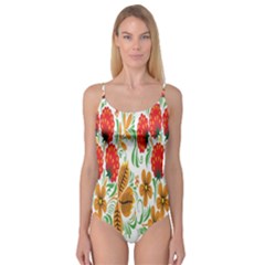 Flower Floral Red Yellow Leaf Green Sexy Summer Camisole Leotard  by Mariart