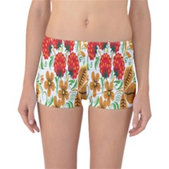 Flower Floral Red Yellow Leaf Green Sexy Summer Reversible Boyleg Bikini Bottoms