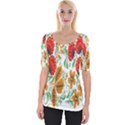 Flower Floral Red Yellow Leaf Green Sexy Summer Wide Neckline Tee View1