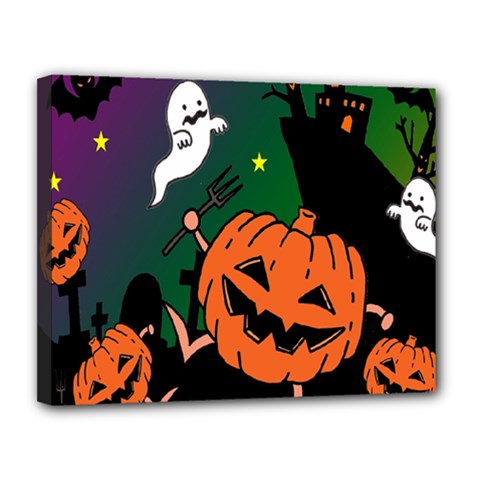 Happy Halloween Canvas 14  X 11 