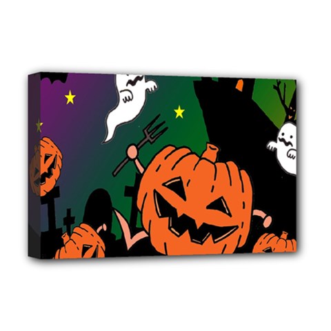 Happy Halloween Deluxe Canvas 18  X 12   by Mariart