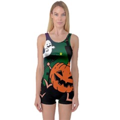 Happy Halloween One Piece Boyleg Swimsuit