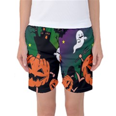 Happy Halloween Women s Basketball Shorts by Mariart