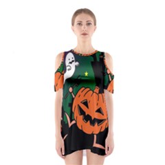 Happy Halloween Shoulder Cutout One Piece