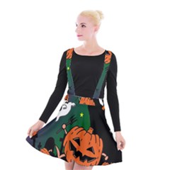 Happy Halloween Suspender Skater Skirt by Mariart