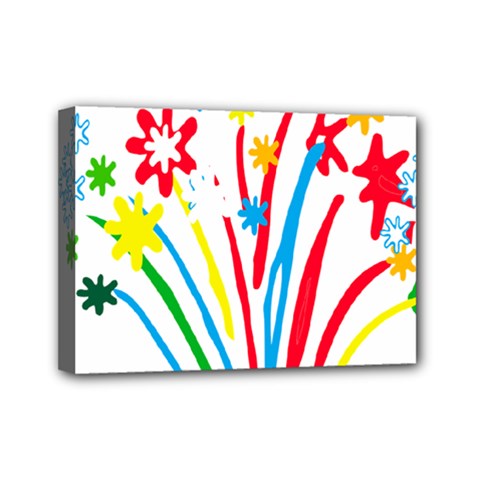 Fireworks Rainbow Flower Mini Canvas 7  X 5  by Mariart