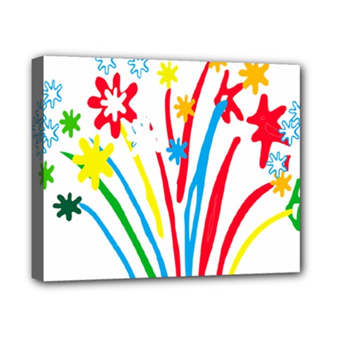 Fireworks Rainbow Flower Canvas 10  X 8 