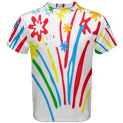 Fireworks Rainbow Flower Men s Cotton Tee by Mariart