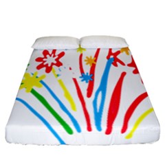 Fireworks Rainbow Flower Fitted Sheet (california King Size)