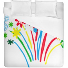 Fireworks Rainbow Flower Duvet Cover (king Size)