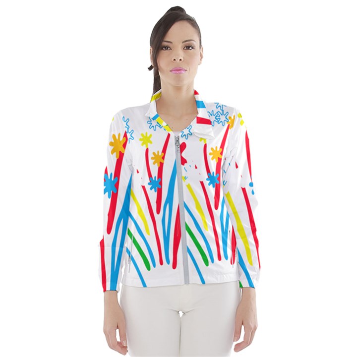 Fireworks Rainbow Flower Wind Breaker (Women)