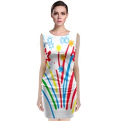 Fireworks Rainbow Flower Classic Sleeveless Midi Dress by Mariart