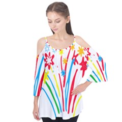 Fireworks Rainbow Flower Flutter Tees