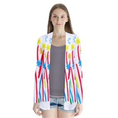 Fireworks Rainbow Flower Drape Collar Cardigan by Mariart