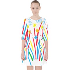 Fireworks Rainbow Flower Pocket Dress by Mariart