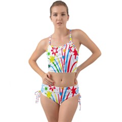 Fireworks Rainbow Flower Mini Tank Bikini Set