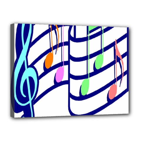 Music Note Tone Rainbow Blue Pink Greeen Sexy Canvas 16  X 12  by Mariart