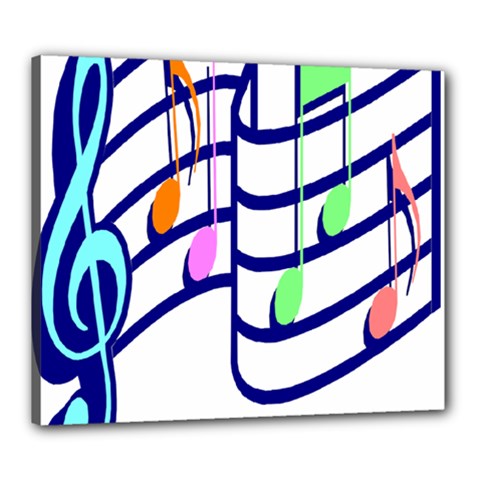 Music Note Tone Rainbow Blue Pink Greeen Sexy Canvas 24  X 20  by Mariart