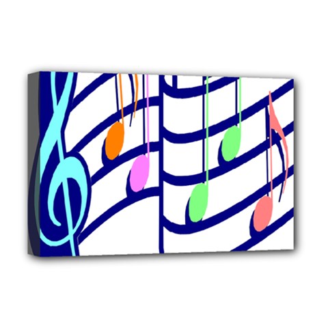 Music Note Tone Rainbow Blue Pink Greeen Sexy Deluxe Canvas 18  X 12   by Mariart