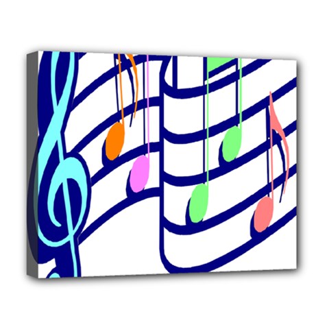 Music Note Tone Rainbow Blue Pink Greeen Sexy Deluxe Canvas 20  X 16   by Mariart