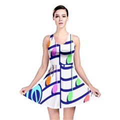 Music Note Tone Rainbow Blue Pink Greeen Sexy Reversible Skater Dress by Mariart