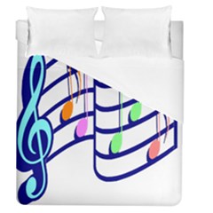 Music Note Tone Rainbow Blue Pink Greeen Sexy Duvet Cover (queen Size) by Mariart