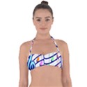 Music Note Tone Rainbow Blue Pink Greeen Sexy Halter Bandeau Bikini Top View1