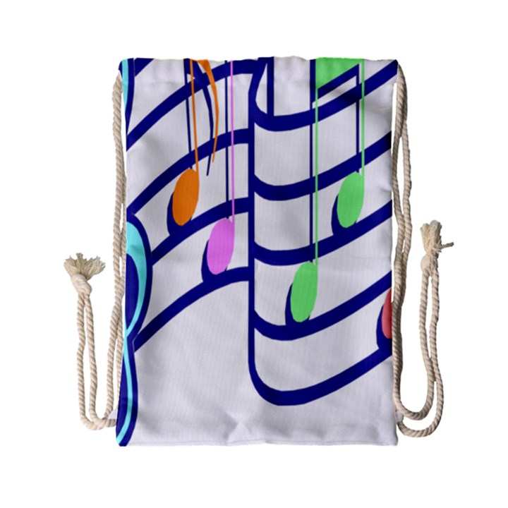 Music Note Tone Rainbow Blue Pink Greeen Sexy Drawstring Bag (Small)