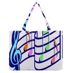 Music Note Tone Rainbow Blue Pink Greeen Sexy Zipper Medium Tote Bag by Mariart