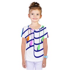 Music Note Tone Rainbow Blue Pink Greeen Sexy Kids  One Piece Tee