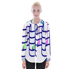 Music Note Tone Rainbow Blue Pink Greeen Sexy Womens Long Sleeve Shirt