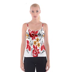 Flower Red Rose Star Floral Yellow Black Leaf Spaghetti Strap Top