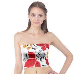 Flower Red Rose Star Floral Yellow Black Leaf Tube Top by Mariart