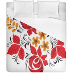 Flower Red Rose Star Floral Yellow Black Leaf Duvet Cover (california King Size)