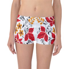 Flower Red Rose Star Floral Yellow Black Leaf Reversible Boyleg Bikini Bottoms