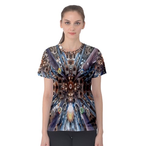 Iron Glass Space Light Women s Sport Mesh Tee by Mariart