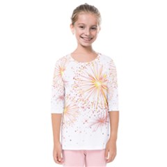 Fireworks Triangle Star Space Line Kids  Quarter Sleeve Raglan Tee