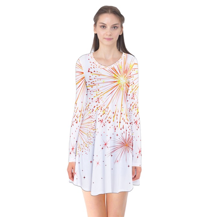 Fireworks Triangle Star Space Line Flare Dress