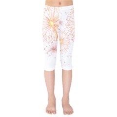 Fireworks Triangle Star Space Line Kids  Capri Leggings 