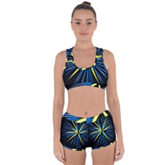 Fireworks Blue Green Black Happy New Year Racerback Boyleg Bikini Set