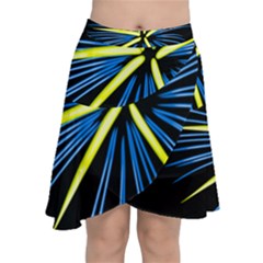 Fireworks Blue Green Black Happy New Year Chiffon Wrap