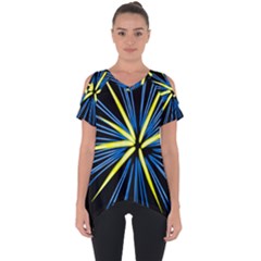 Fireworks Blue Green Black Happy New Year Cut Out Side Drop Tee by Mariart