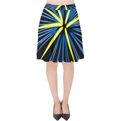 Fireworks Blue Green Black Happy New Year Velvet High Waist Skirt