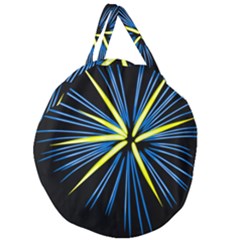 Fireworks Blue Green Black Happy New Year Giant Round Zipper Tote by Mariart