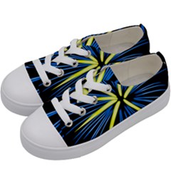 Fireworks Blue Green Black Happy New Year Kids  Low Top Canvas Sneakers by Mariart