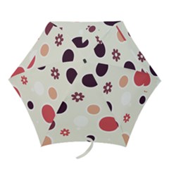 Polka Dots Flower Floral Rainbow Mini Folding Umbrellas by Mariart