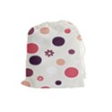 Polka Dots Flower Floral Rainbow Drawstring Pouches (Large)  View1